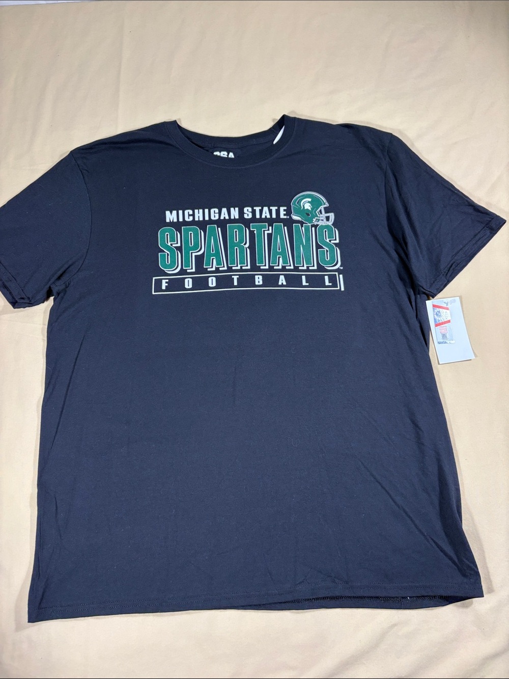 NWT Men's Michigan State Spartans Football Black Short Sleeve Graphic T-Shirt XL